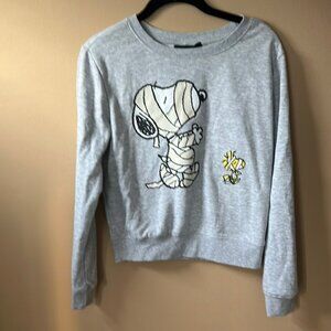 Gray Snoopy Graphic Sweatshirt